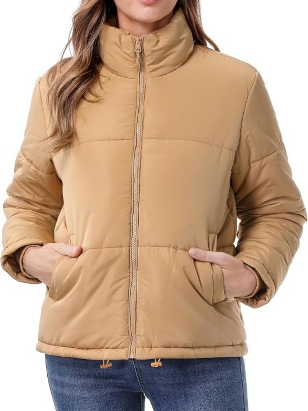 TDYPCI Women's Warm Winter Coat Waterproof Puffer Jacket Full-Zip Lightweight Wi